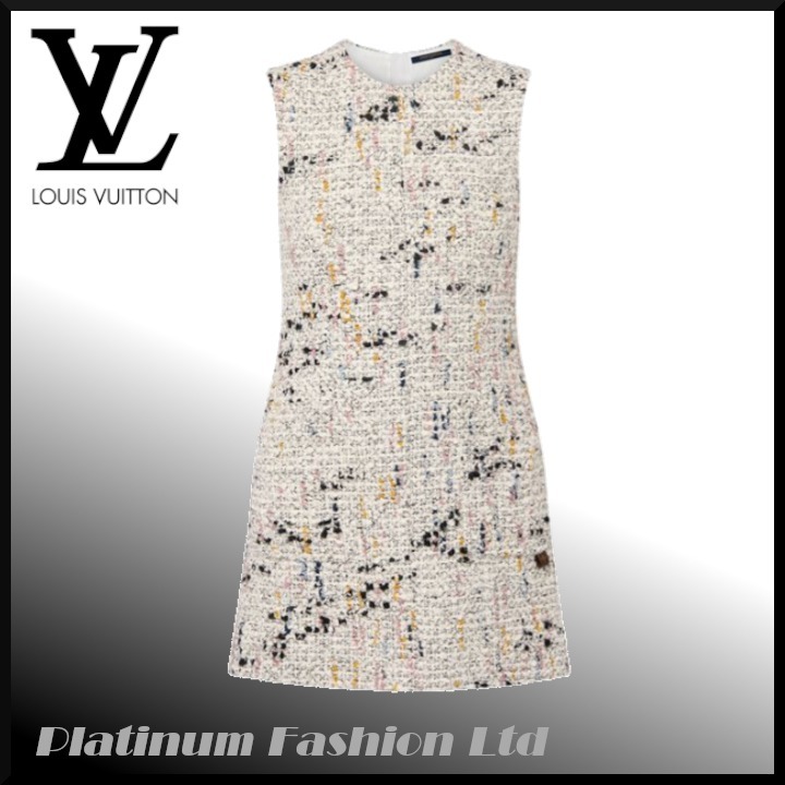 限定品◆関税無【LOUIS VUITTON】Bouclette Tweed A-line Dress