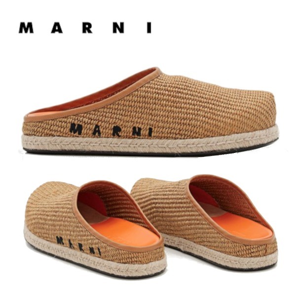 おしゃれ MARNI FUSSBETT ラファイア サボ ミュール (SIZE 36)