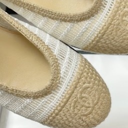 《カジュアルでかわいい》CHANEL バレリーナ フラット ラフィア