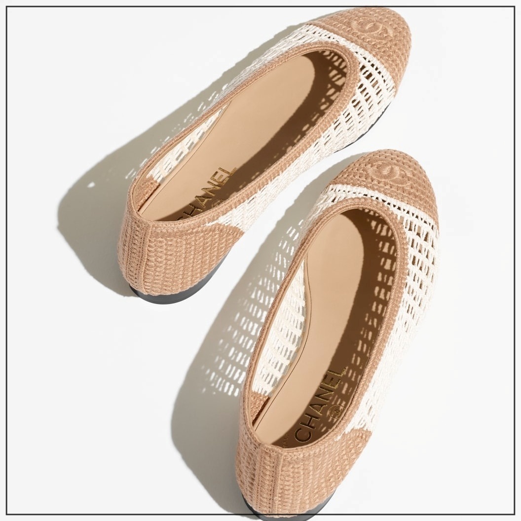 《カジュアルでかわいい》CHANEL バレリーナ フラット ラフィア