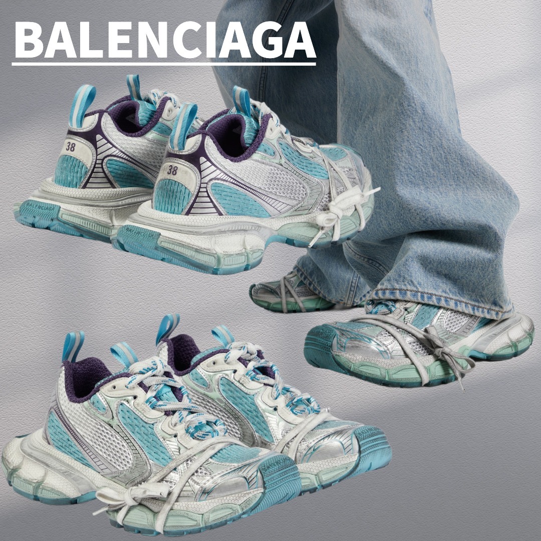 関税込【BALENCIAGA】3XLスニーカー White/Purple/LightBlue