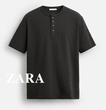 ★ドイツ発*ZARA*新作*ヘンリーネック長袖Tシャツ/LR★ ☆ドイツ発*ZARA*新作*ヘンリーネック長袖Tシャツ/LR☆ (ZARA/T