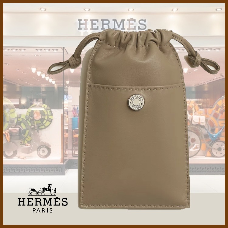 【コンパクトサイズ☆】Hermes Pilo phone 携帯ケース ベージュ