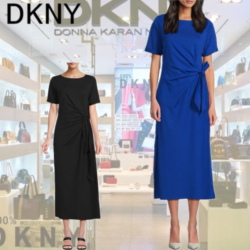 【DKNY】半袖シフトミディドレス