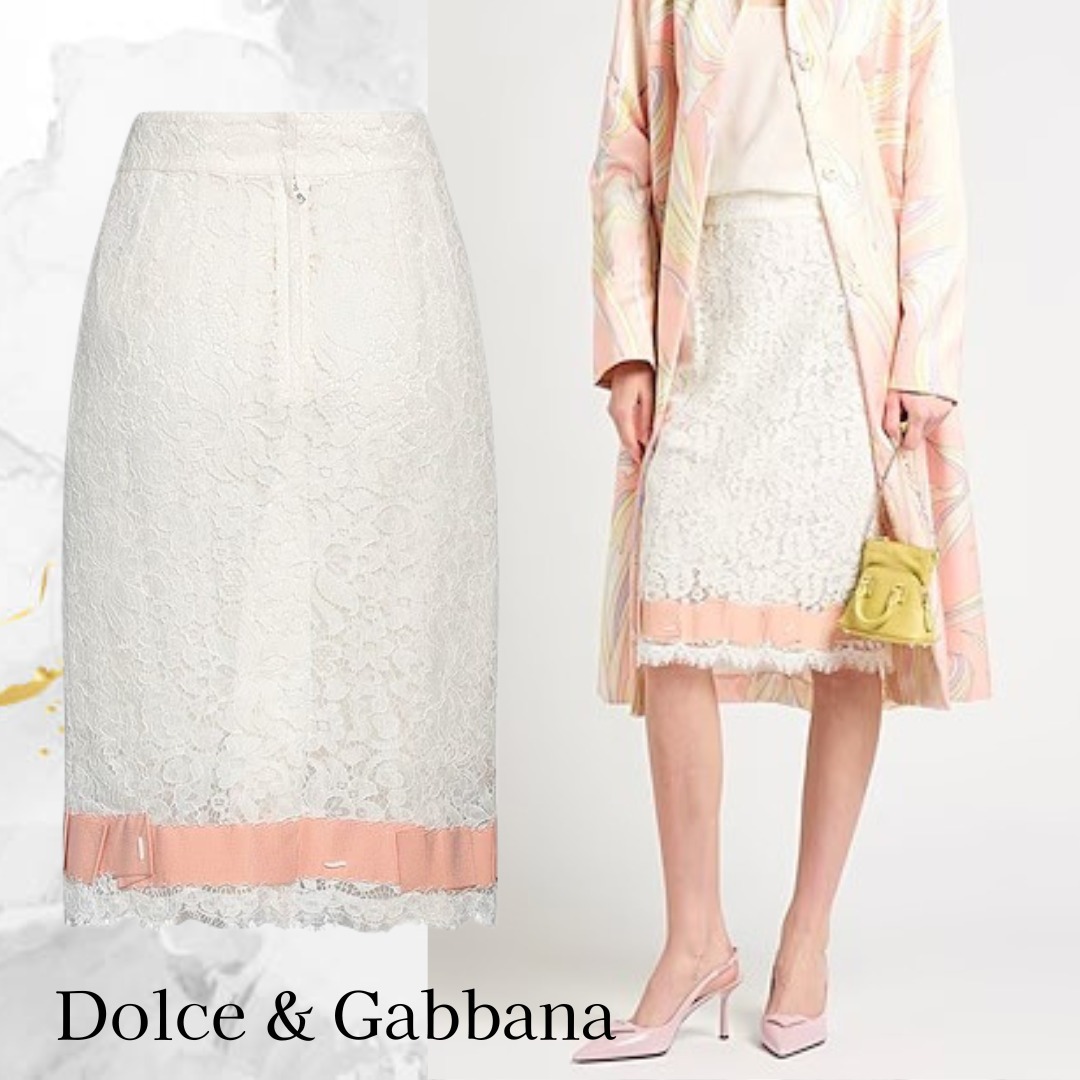 Dolce & Gabbana☆花柄 レース ミディ丈 フレア スカート