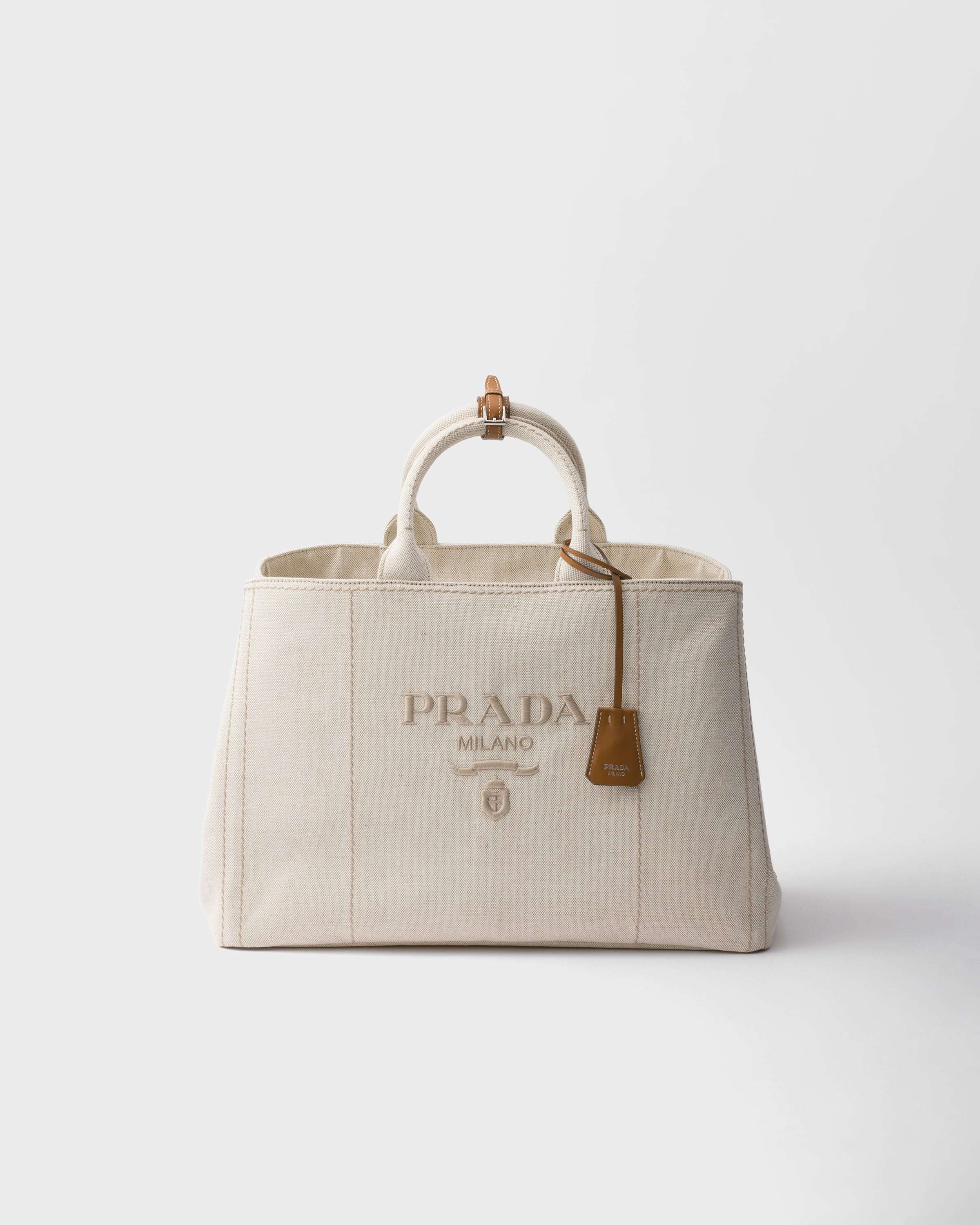 バッグ・カバンその他 Prada Jardiniere extra large linen blend tote bag