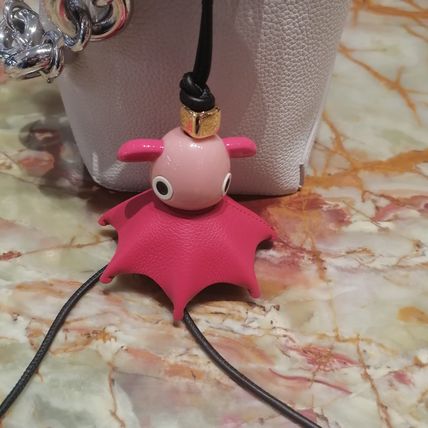 Strawberry flower charm in classic calfskin Blue - LOEWE