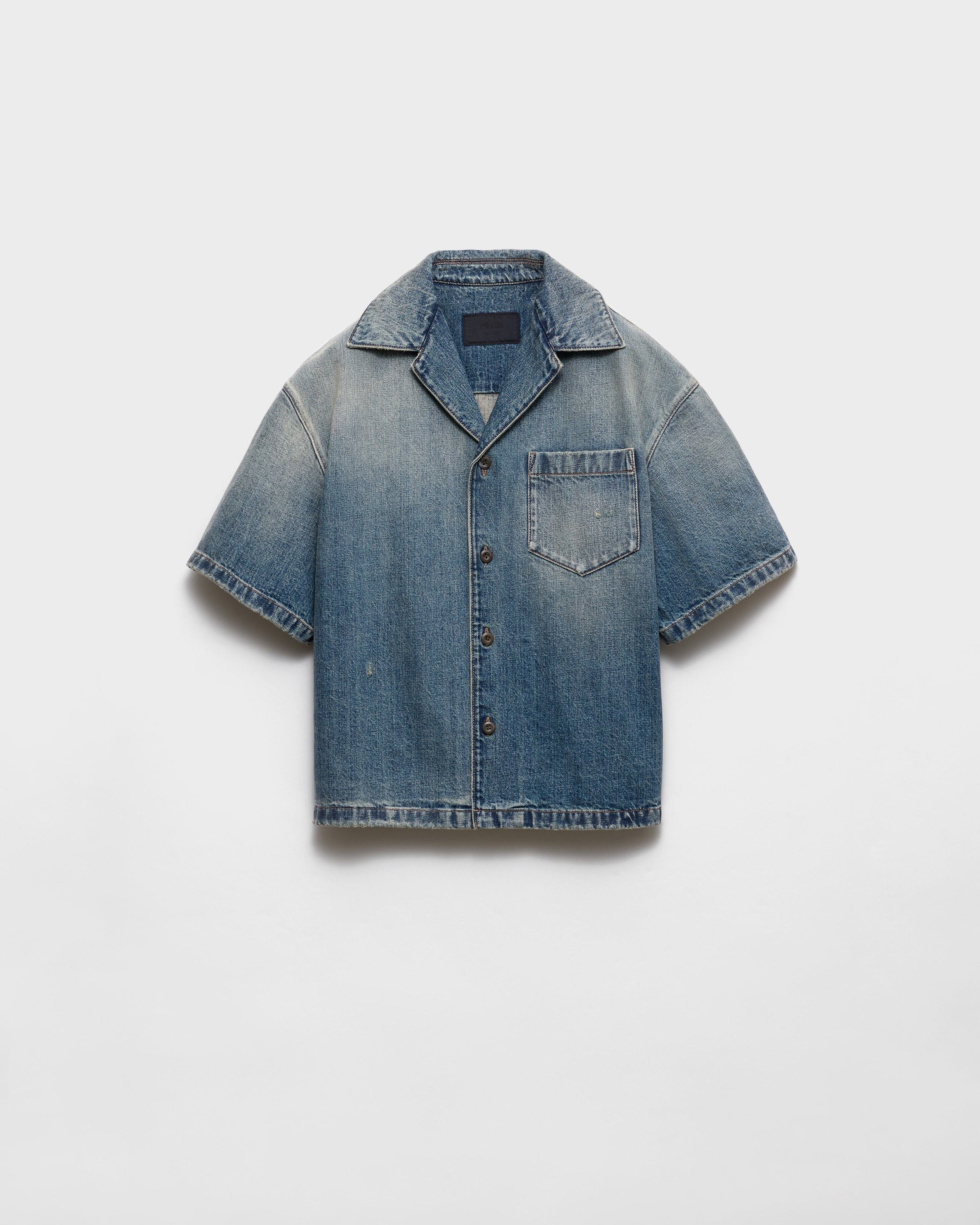 【日本入手困難】プラダ Denim bowling shirt シャツ