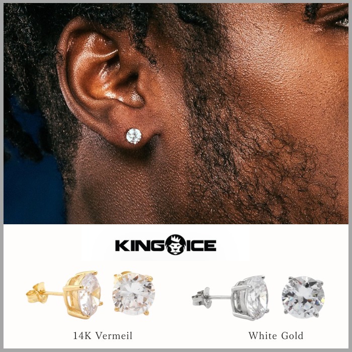 【King Ice】Brilliant-cut stud Earrings ピアス