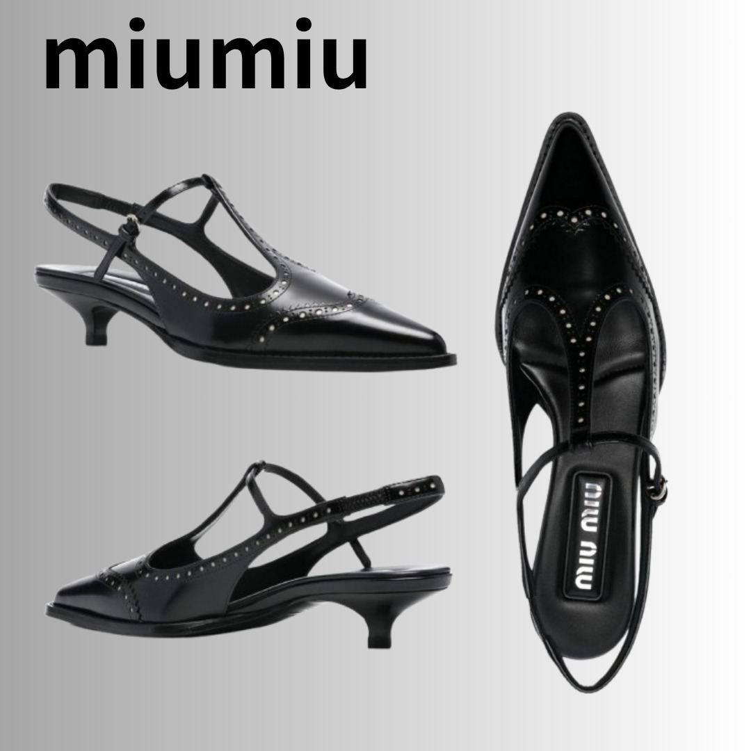 Miu Miu スリングバック Tストラップ パンプス