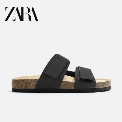 国内発送★ZARA★ダブルストラップ ラバーフィニッシュ サンダル org.jpg