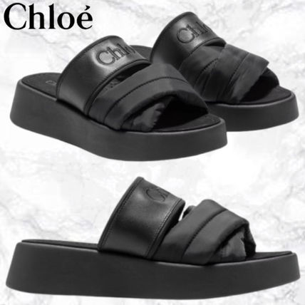 【関税込み】Chloe ブルー Mila サンダル Chloe - クロエ CHLOE サンダル MILA 厚底 ミュール ロゴ