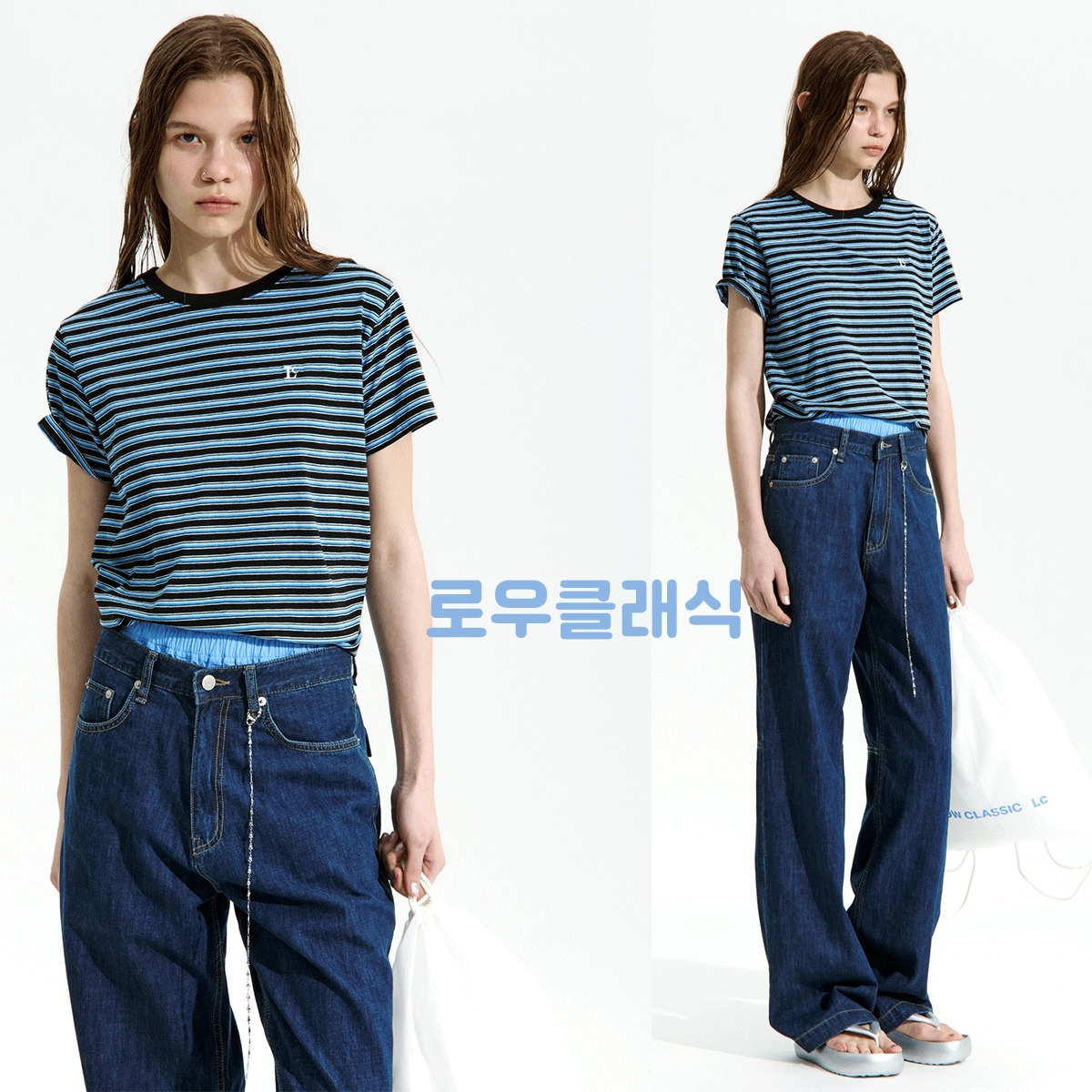 [LOW CLASSIC] / ☆ 25SS Lc STRIPED MINI T-SHIRT / BLACK
