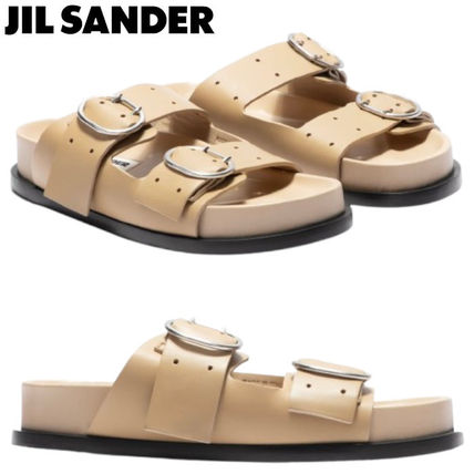 【関税込み】Jil Sander ベージュ ピンバックル サンダル バックル Jil Sander(ジルサンダー) サンダル・ミュール