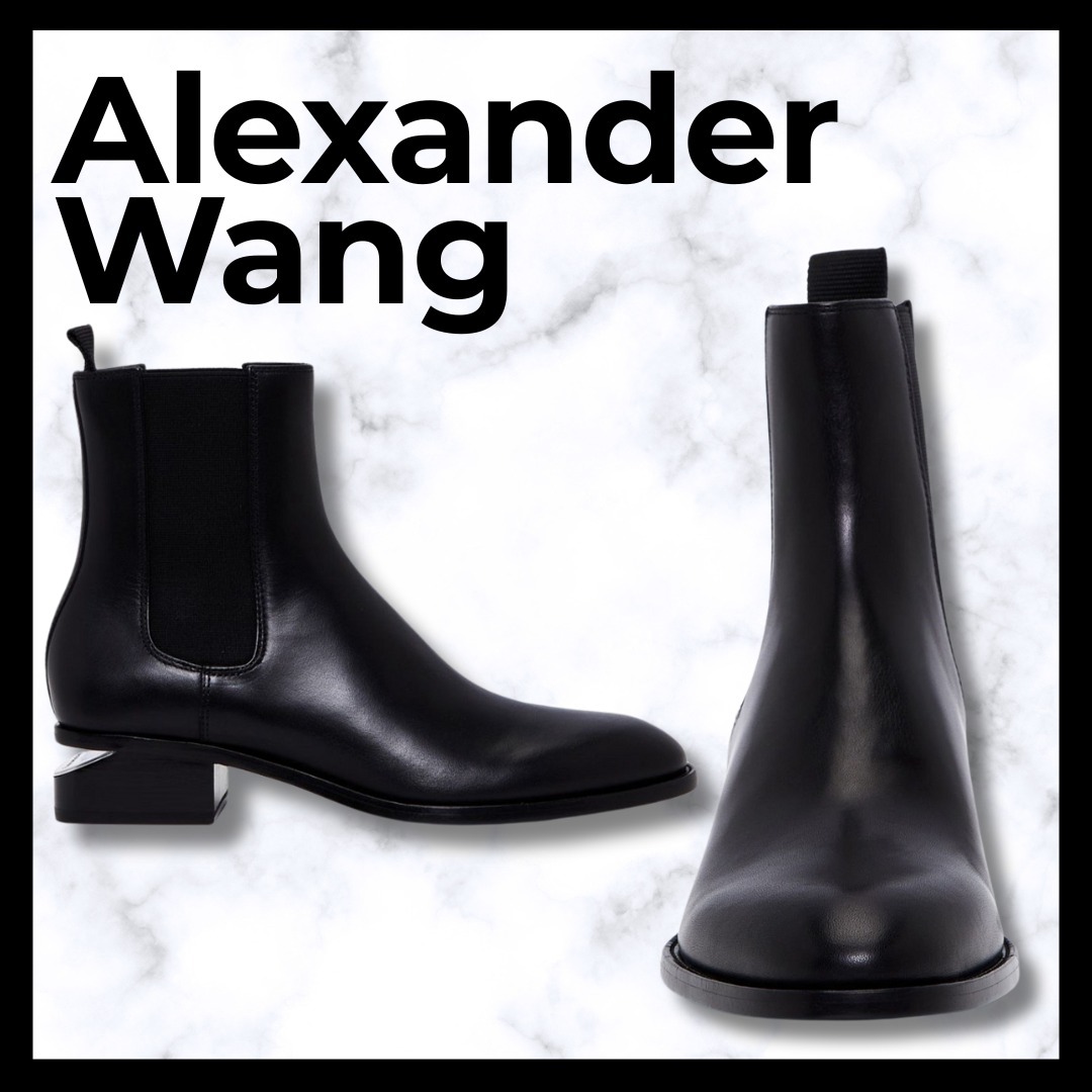 Alexander Wang■ Kane レザー アンクルブーツ デザインヒール