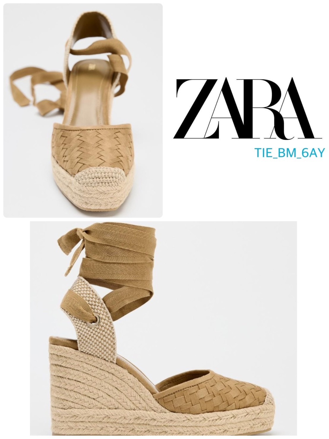 スペイン発送 ZARA ウェッジ編みボディ 上品カジュアル 今季新作