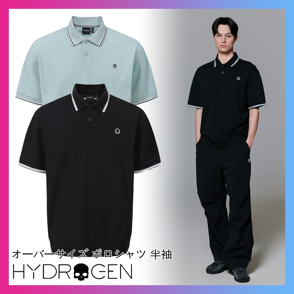 【HYDROGEN】(韓国) オーバーサイズ ポロシャツ 半袖 2色