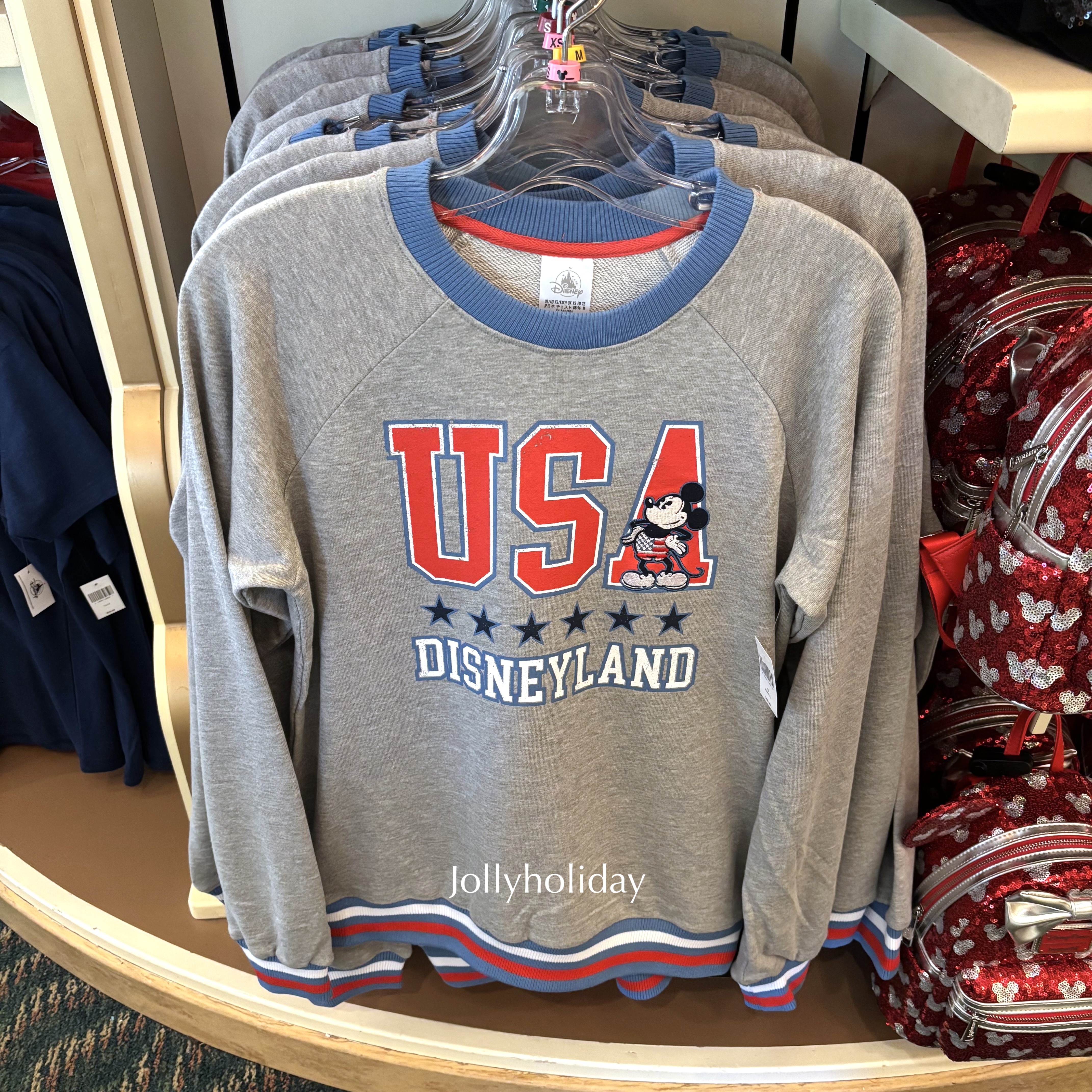 ☆Disneyland限定☆男女兼用 ミッキーUSA ロゴトレーナー