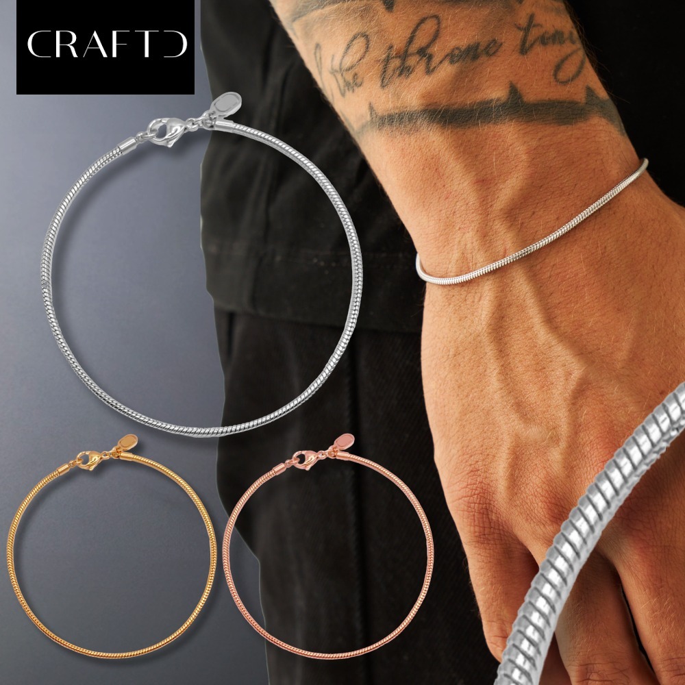 送料/関税無料【CRAFTD】スネークブレスレット 2mm