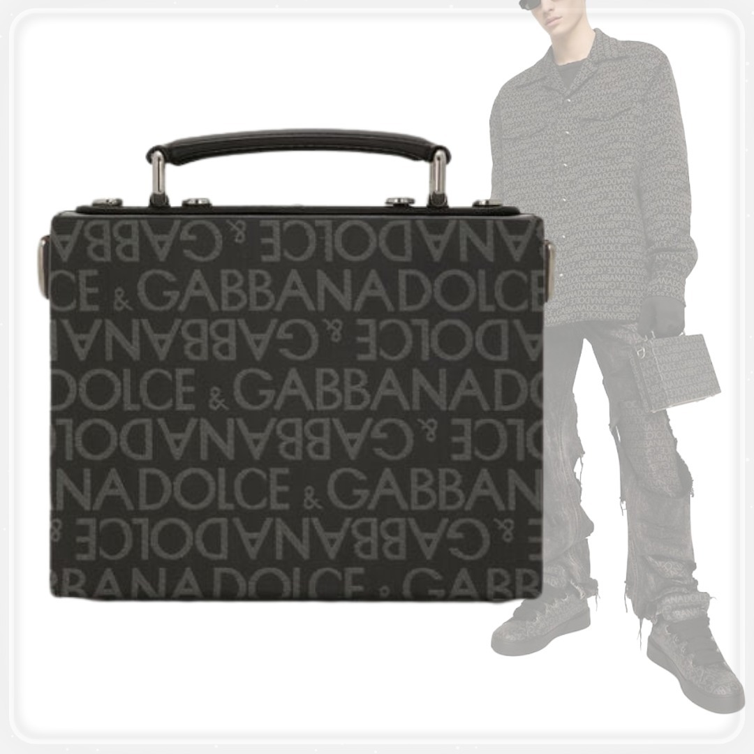 【DOLCE&GABBANA】ボックスバッグ コーティングジャカード 2way