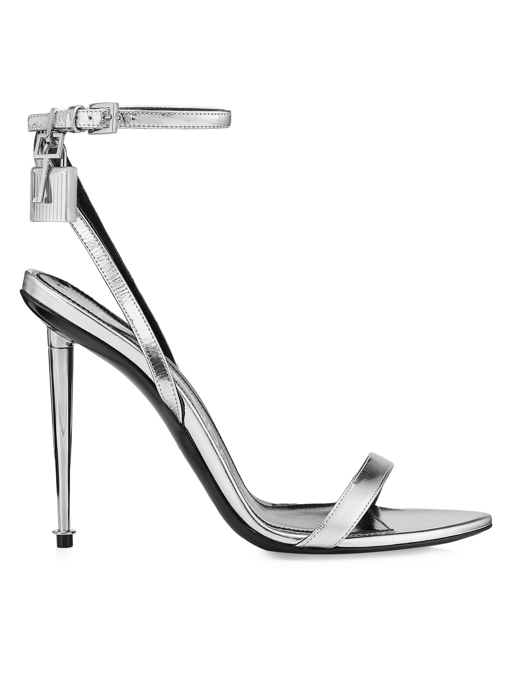 Tom Ford パドロック105メタリックレザーストラップサンダル