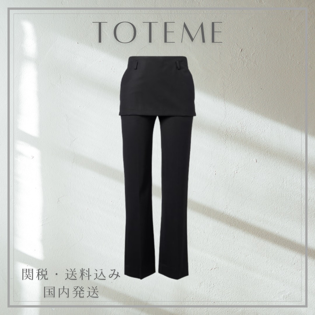 *2025 SS*【TOTEME】ウール スカートパンツ ブラック