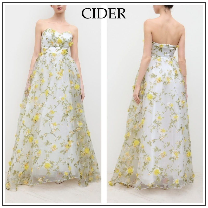 Cider◆フローラル バンドゥ マキシ ドレス【送料込み】