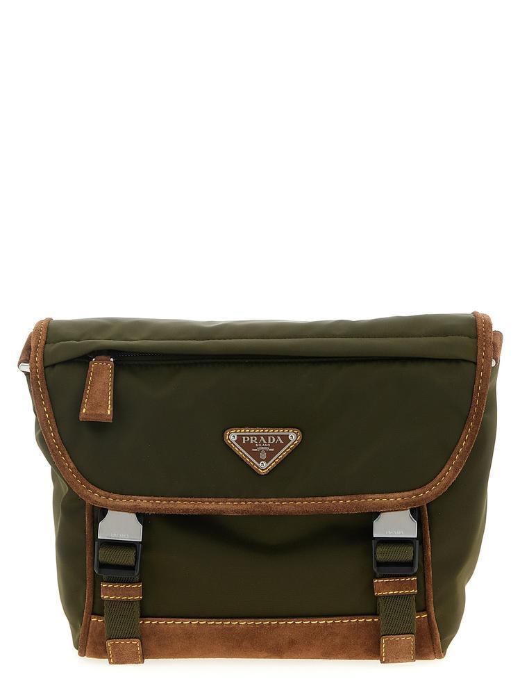 PRADA プラダ ミディアム Re-Nylonレザーショルダーバッグ