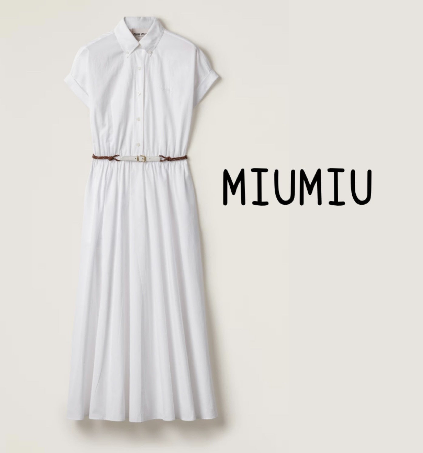 MiuMiu ポプリン ミディ シャツ ドレス コットン
