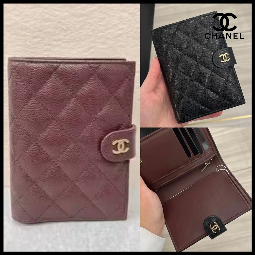 【エレガント】CHANEL マトラッセ キャビアスキン パスケース