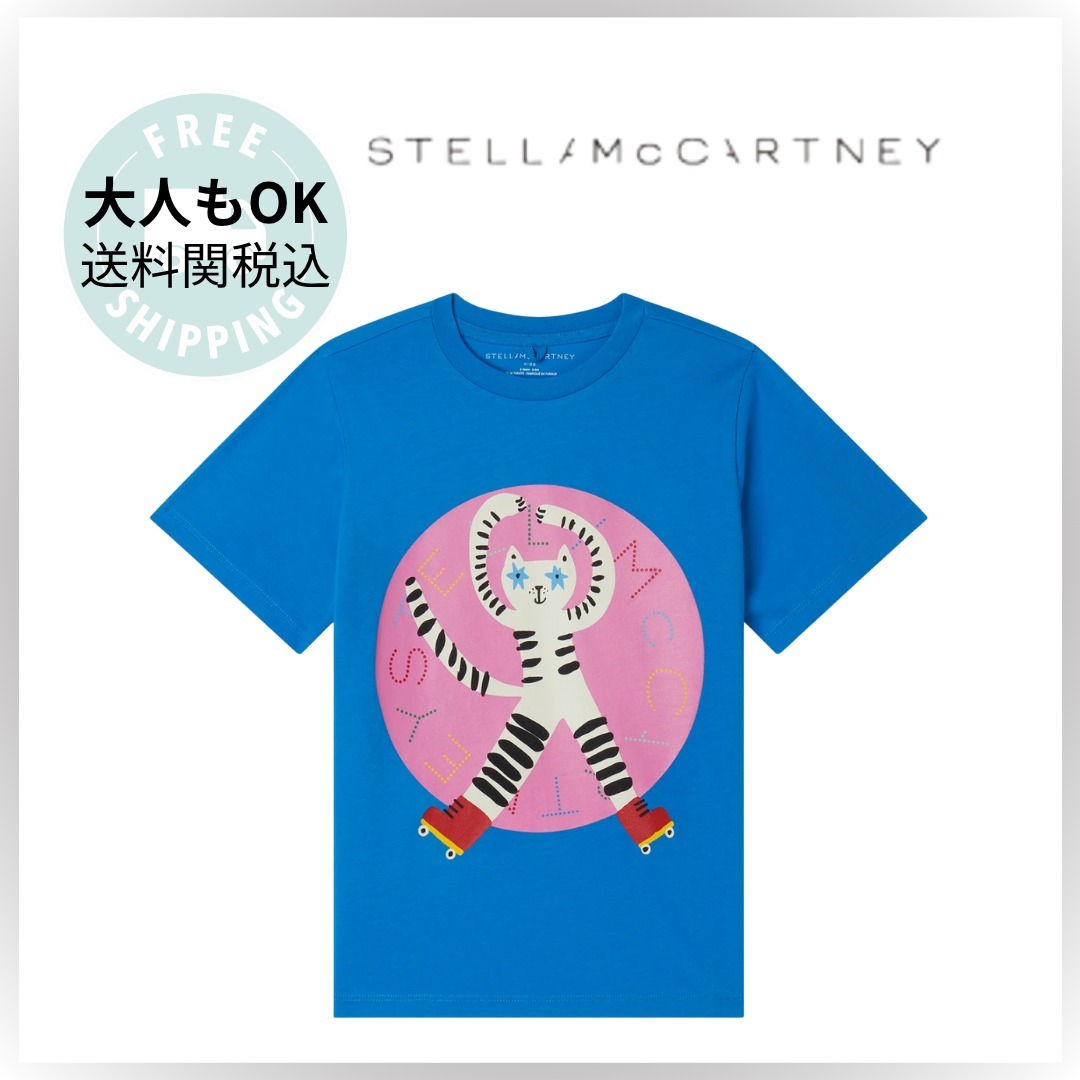 【Stella McCartney】大人もOK! ロゴ プリント Tシャツ Blue