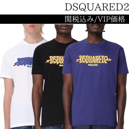 関税込＊D SQUARED2＊ラバーライズドロゴ クルーネック T シャツ DSQUARED2 (ディースクエアード) ICON プリント クルーネック