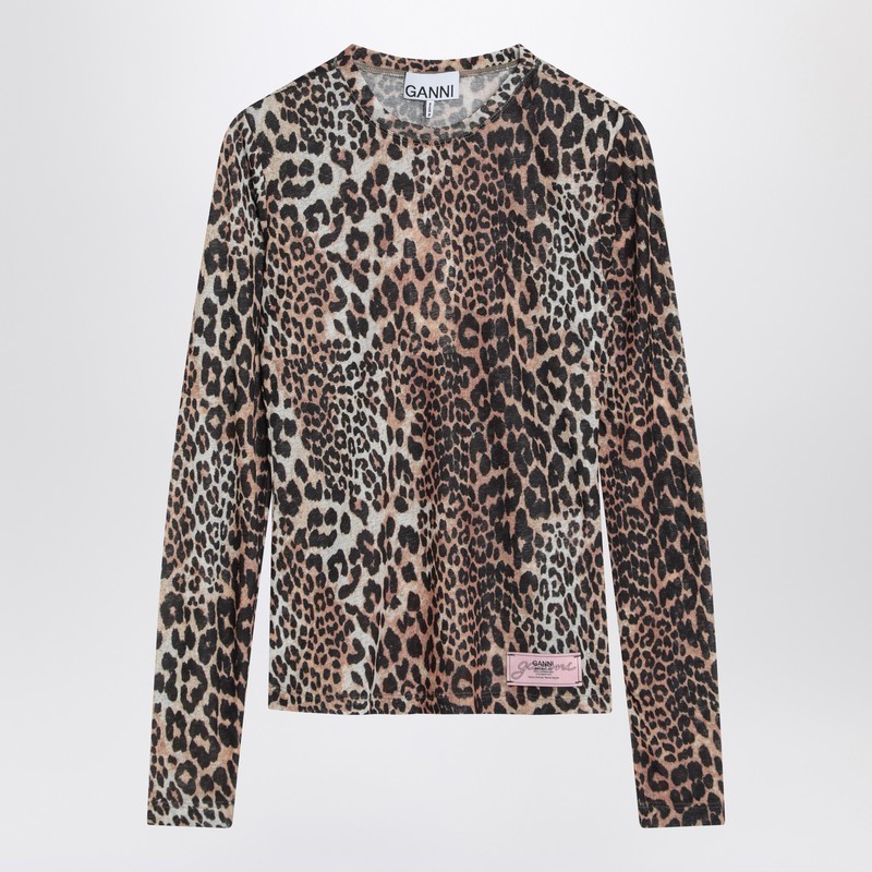 【関税&送料込】Ganni T-Shirt Leopardata