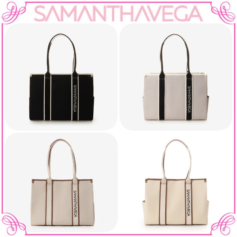 大人気!! SAMANTHAVEGA ロゴテープキャンバスA4トートバッグ
