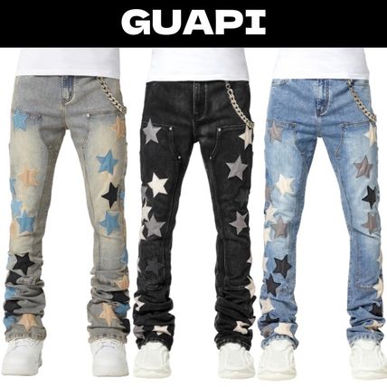 【GUAPI】ベルベット カーペンタースタックデニム ※送関込 GUAPI / グアピ ベルベット ピンク カーペンター スタック