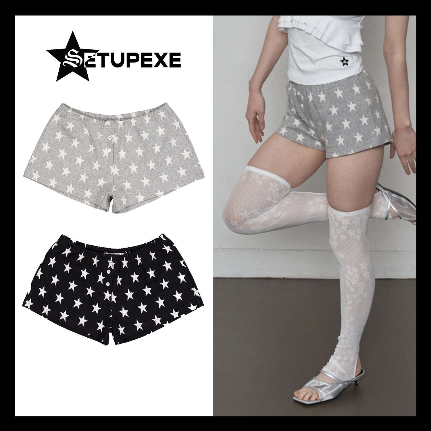 【SETUP-EXE】STAR SHORT PANTS ★韓国人気★ 追跡付