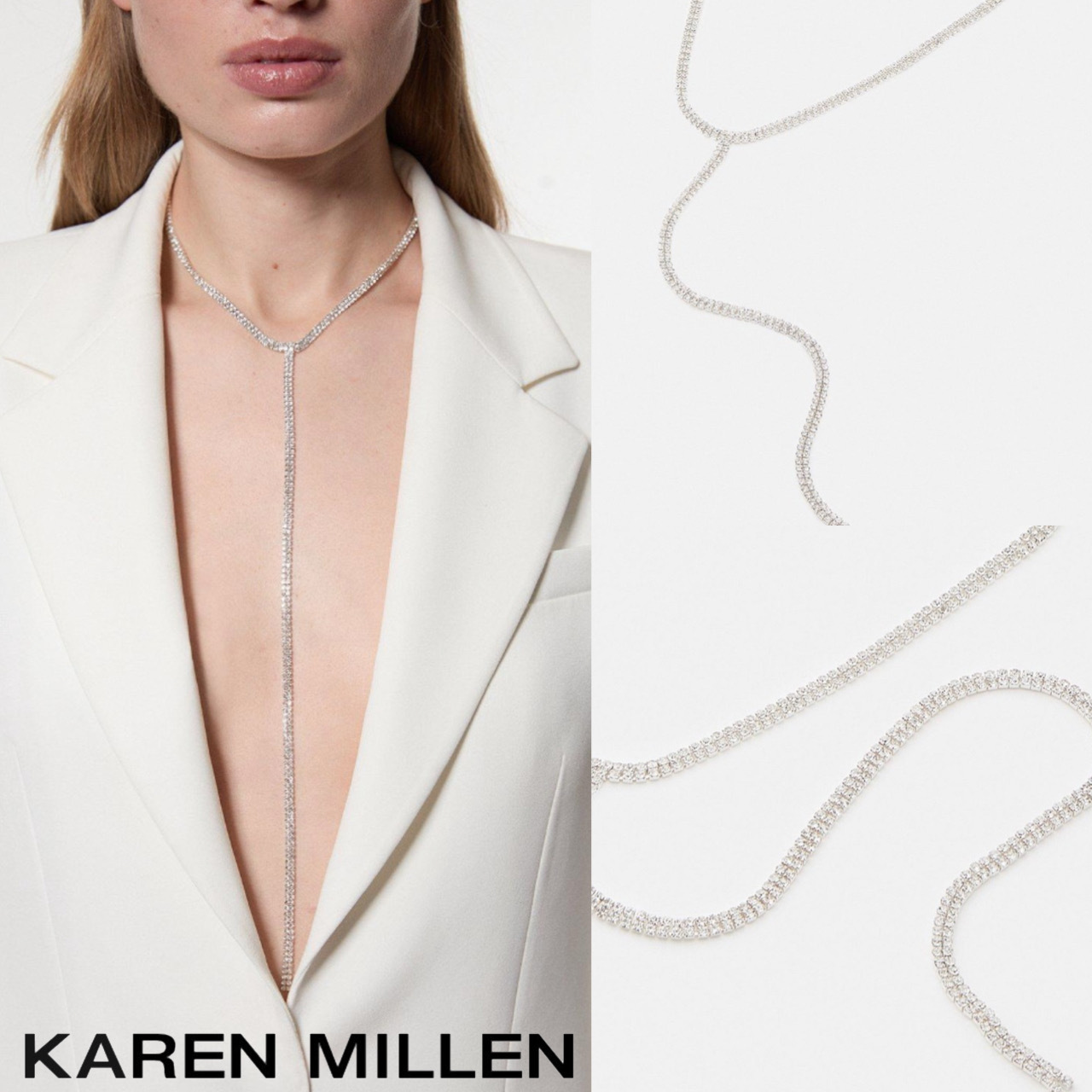 【KAREN MILLEN】メッキのディアマンテドロップ ネックレス