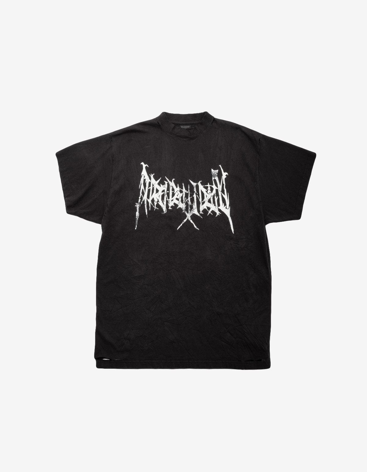 バレンシアガ プリント オーバーサイズTシャツ ブラック