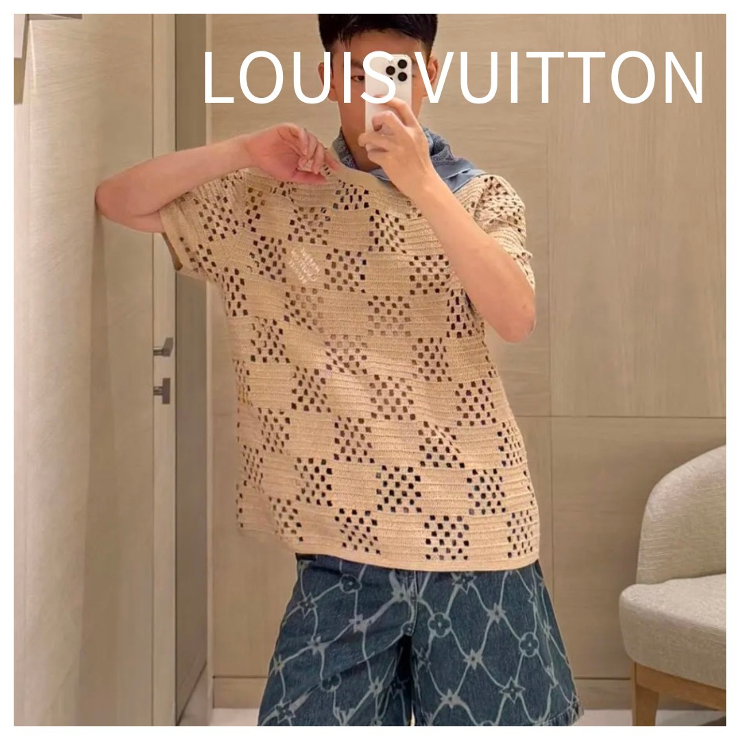 【オシャレさん必見】LOUIS VUITTON シースルーTシャツ ダミエ