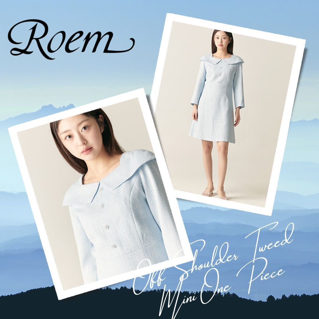 Roem[ロエム] Off Shoulder Tweed Mini One Piece
