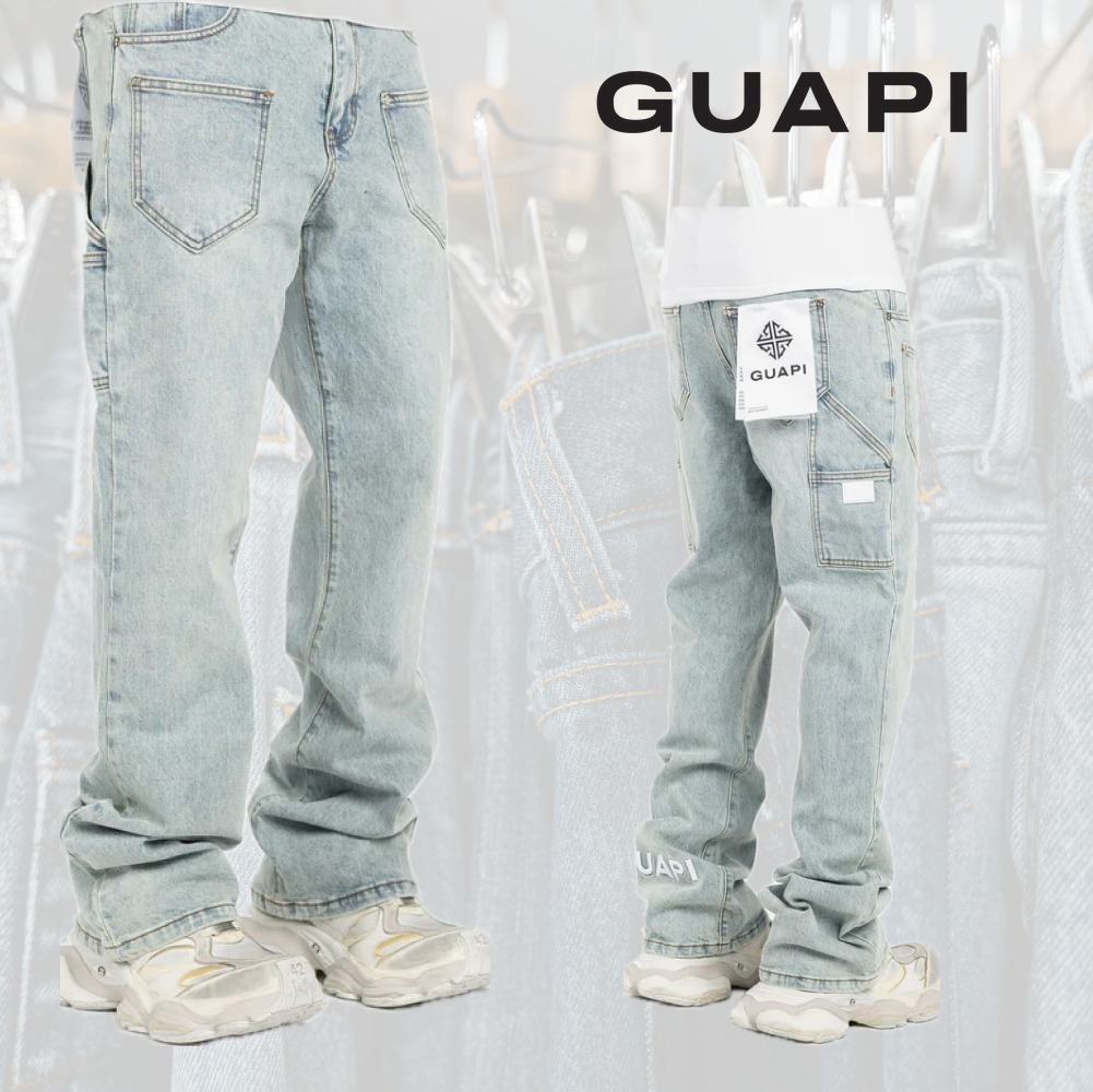 大人気【GUAPI】アクアブルーフレアデニム〜関税・送料込〜