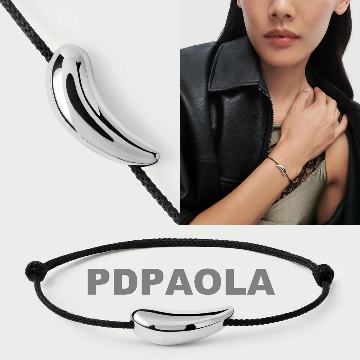 【New!】PDPAOLA◆Silver 925 ロープコードブレスレット◆SV