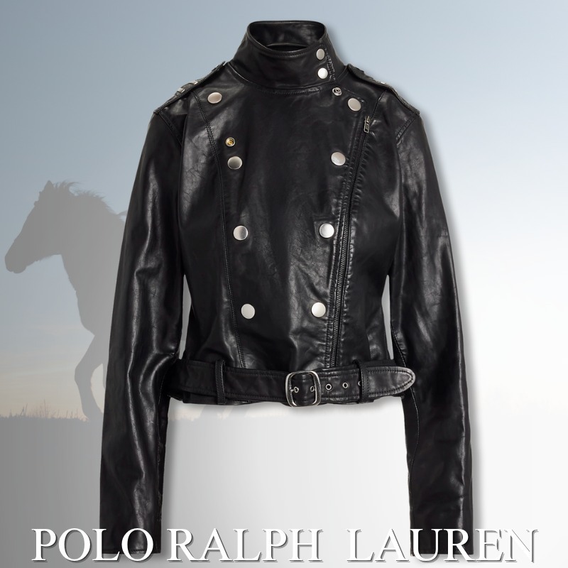 POLO RALPH LAUREN メタルスタッズ レザージャケット