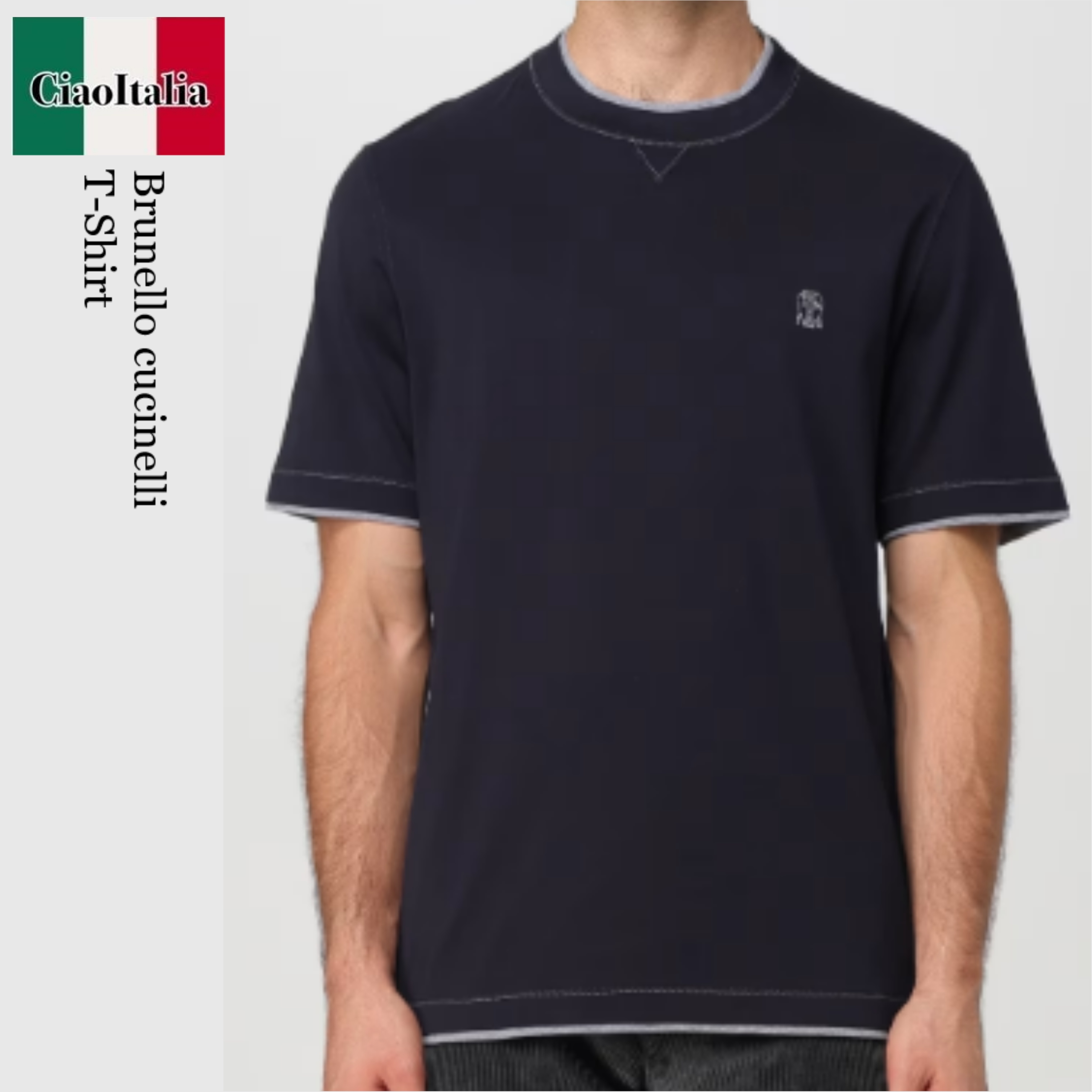 Tシャツ・カットソー Brunello Cucinelli T-Shirt With Logo And Faux-Layering