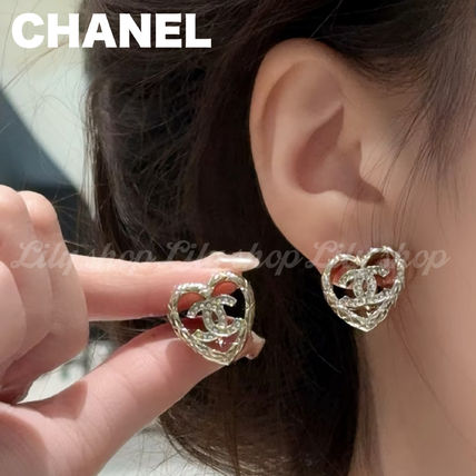 シャネル ピアス CC ロゴ クリスタルハート AB9399 B09088 NK217