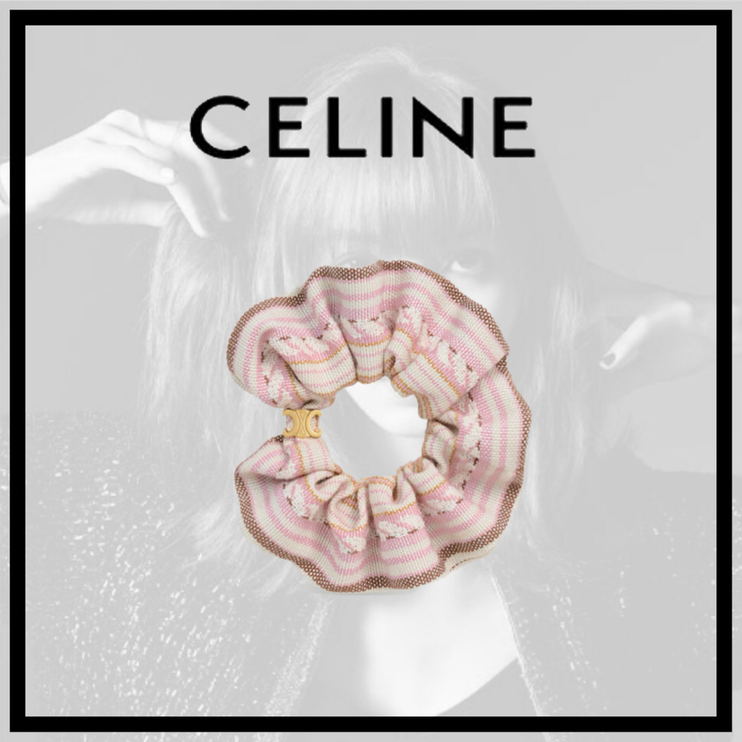 【国内発送】CELINE ストライプ トリオンフ シュシュ