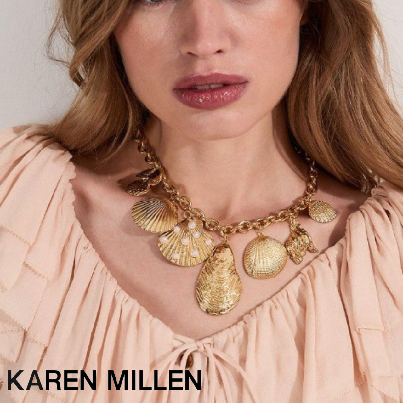 【KAREN MILLEN】パール ステートメントシェル ネックレス