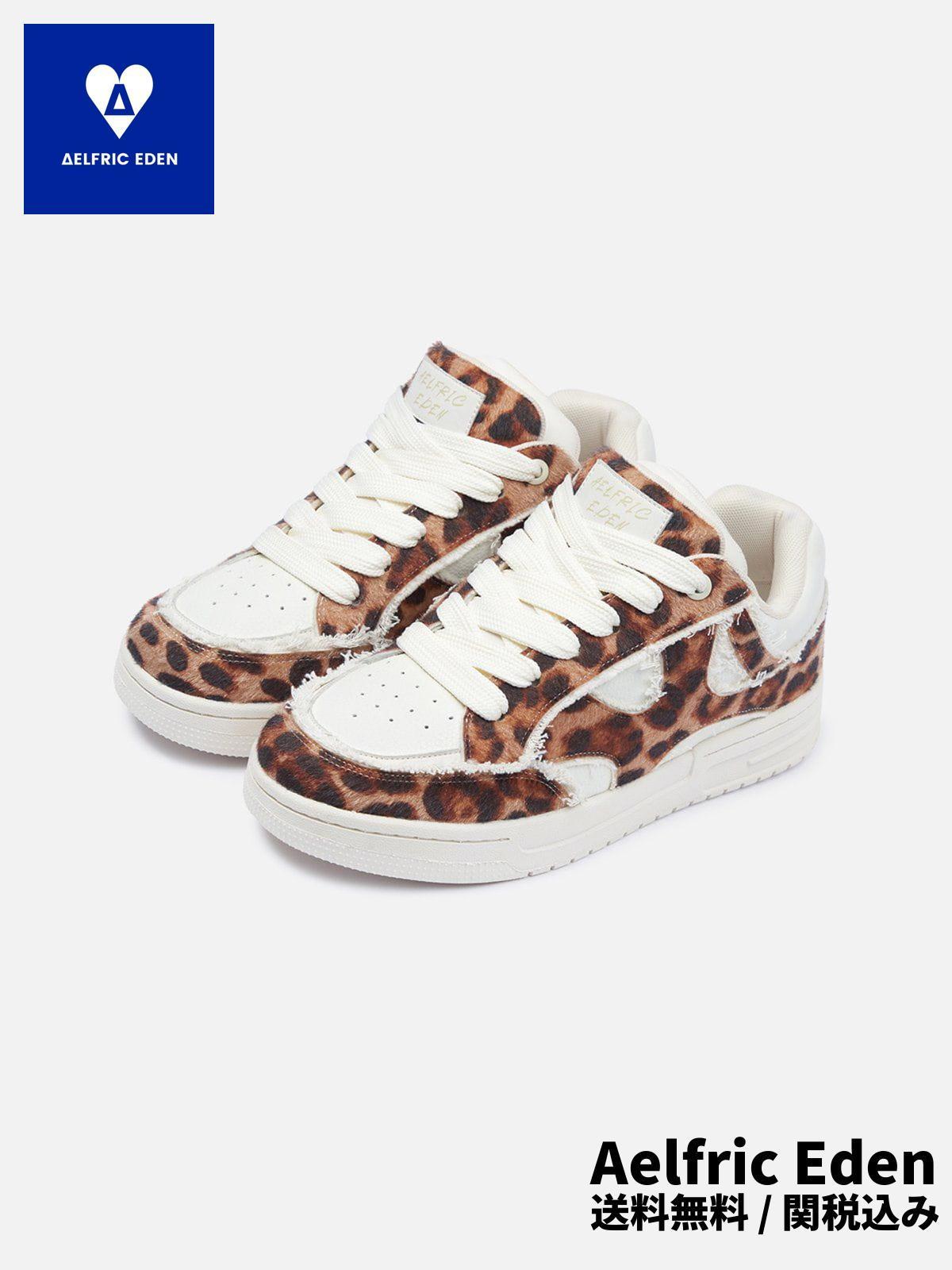 スニーカー StarryClimb Leopard Print Patchwork Skate Shoes