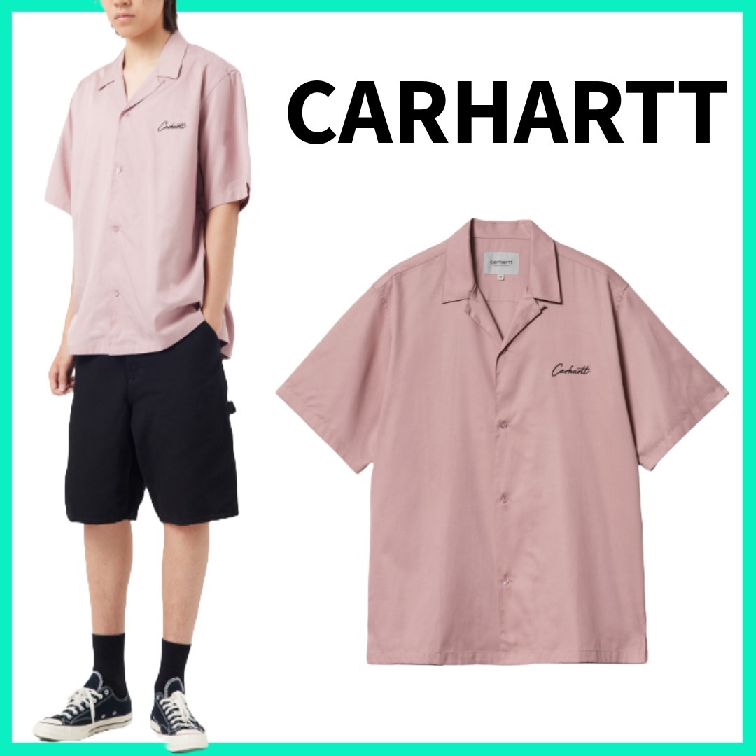 大人気★CARHARTT★S/S DELRAY SHIRT シャツ(GLASSY PINK/追跡O)