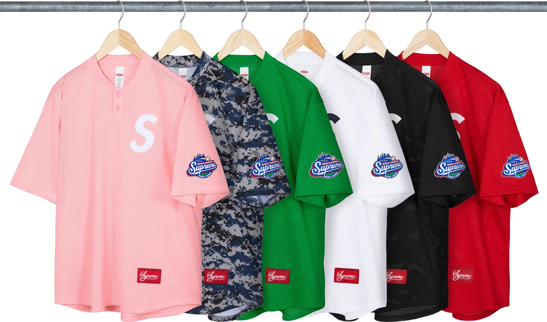 【Supreme】S Logo Baseball Henley Neck T-shirt Green -25SS